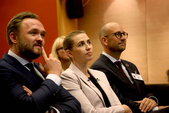 Dan Jørgensen, Mette Frederiksen og Rasmus Prehn møde i New York i forbindelse med FN