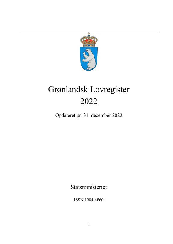 Grønlandsk Lovregister 4. Kvartal 2022 