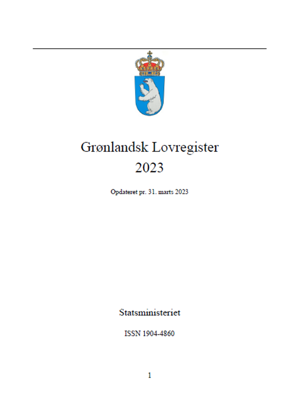 Grønlandsk Lovregister 1. Kvartal 2023